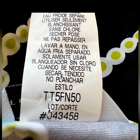 Pretty Palm Springs Trina Turk Classic Bright Colorful Retro Patter Tunic Top M - Picture 4 of 10